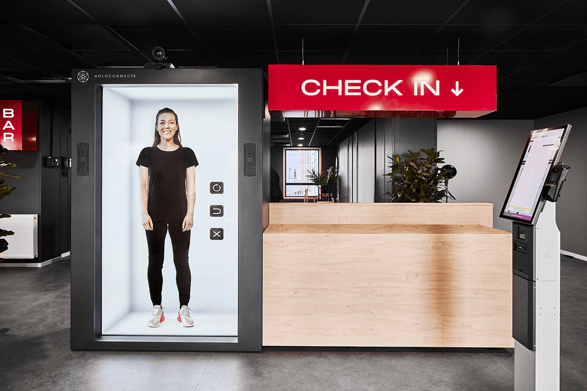 Holografische hospitality-oplossing van Holoconnects.