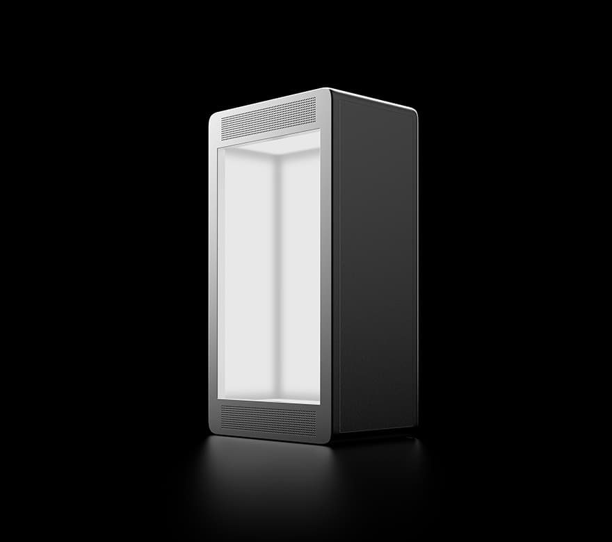 Holobox Mini in de witte behuizing.