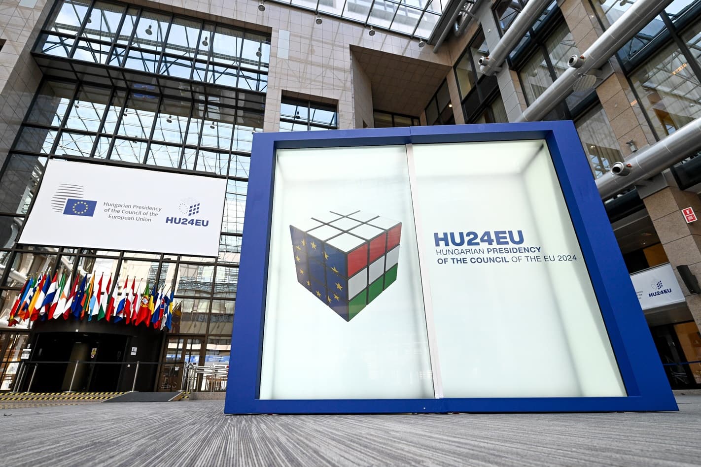 Een hologram gepresenteerd in het Europees Parlement.