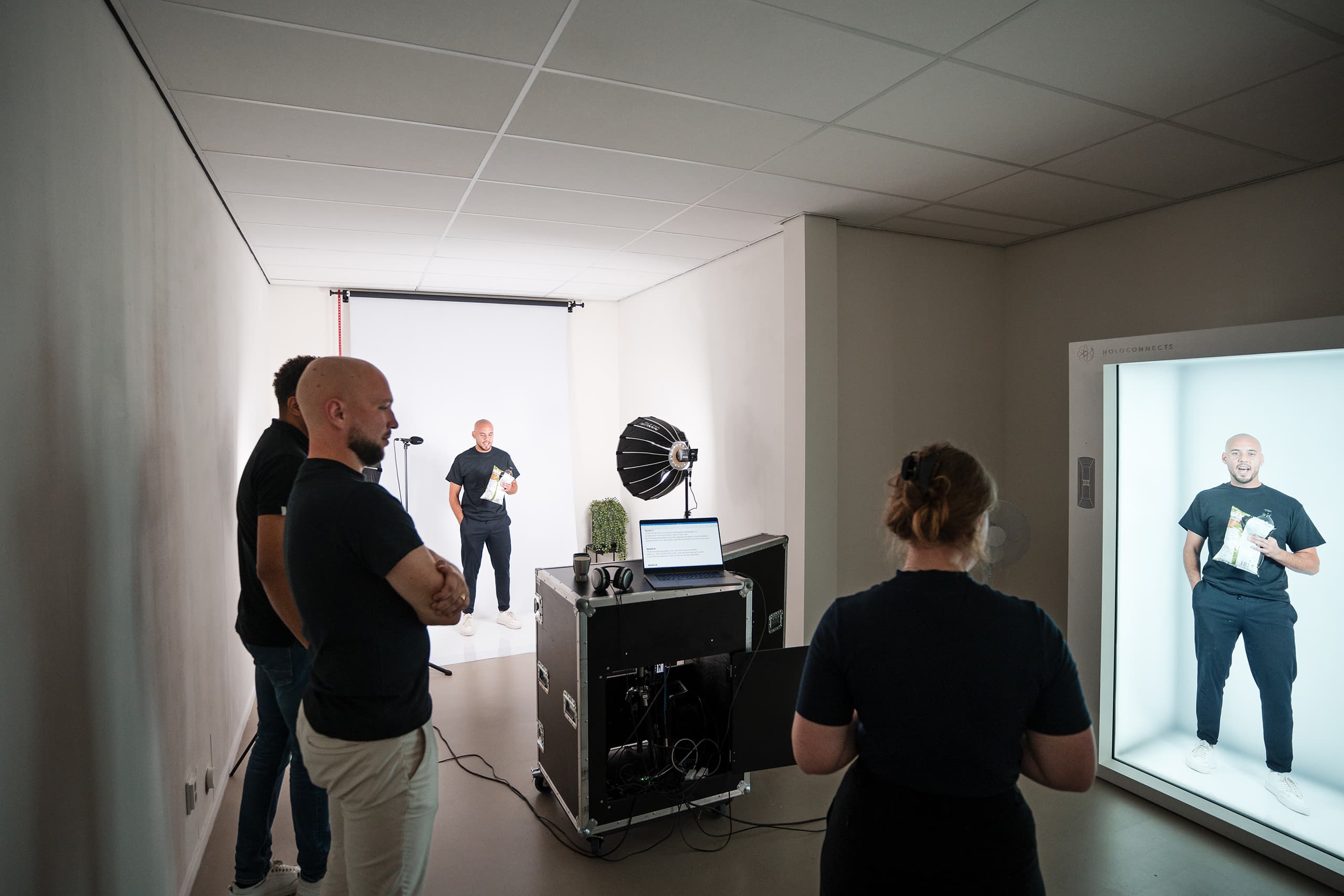 Een 4K live verbinding vanuit de Holoconnects videostudio.